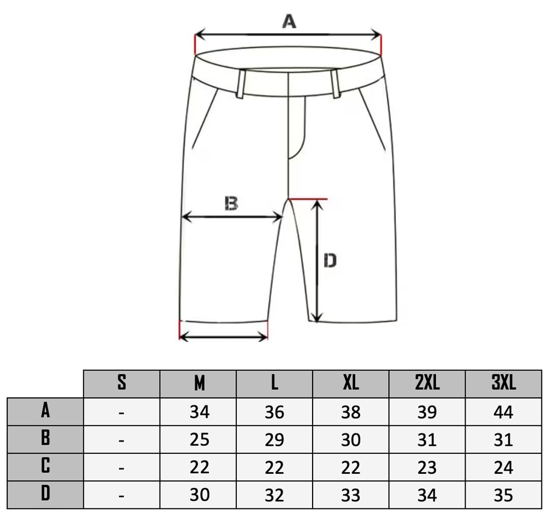 Størrelsesguide av Lazer Cipo & Baxx Shorts