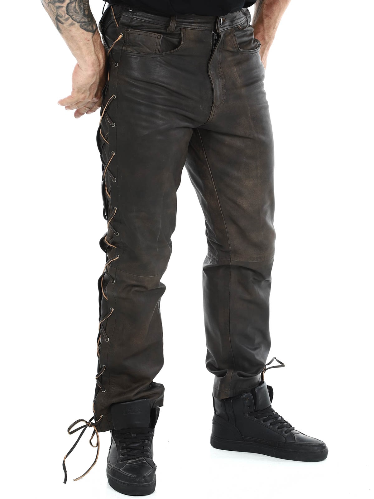 -RD Premium Nitro Skinnbukse - Rød-RD Premium Nitro leather pants brown_2.jpg