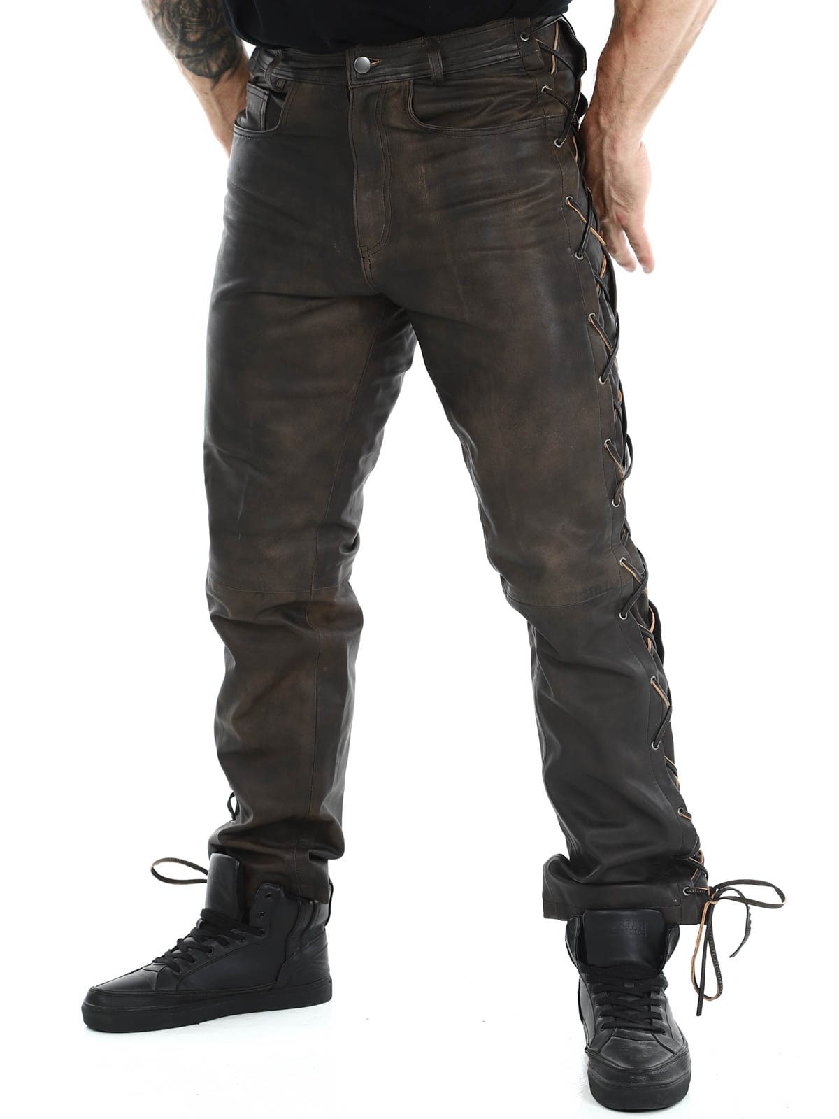 -RD Premium Nitro Skinnbukse - Rød-RD Premium Nitro leather pants brown_3.jpg