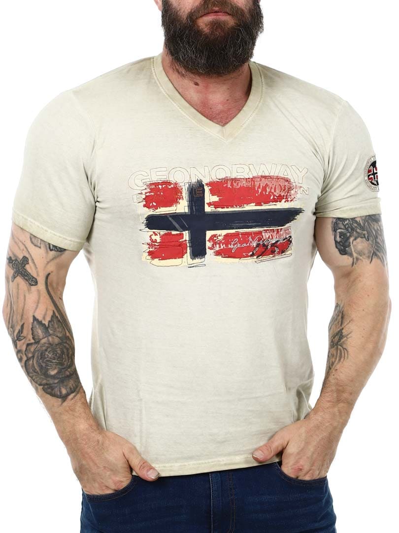 Geo Norway Vneck Tshirt Beige_1.jpg