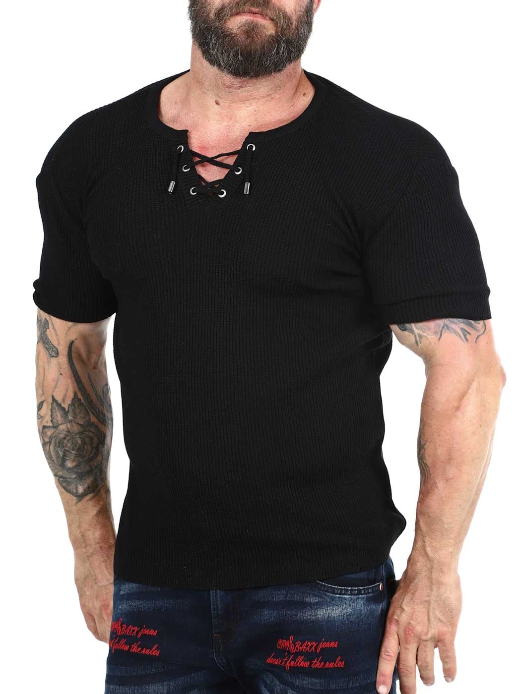 Harlech Stickad T-shirt Black_3.jpg