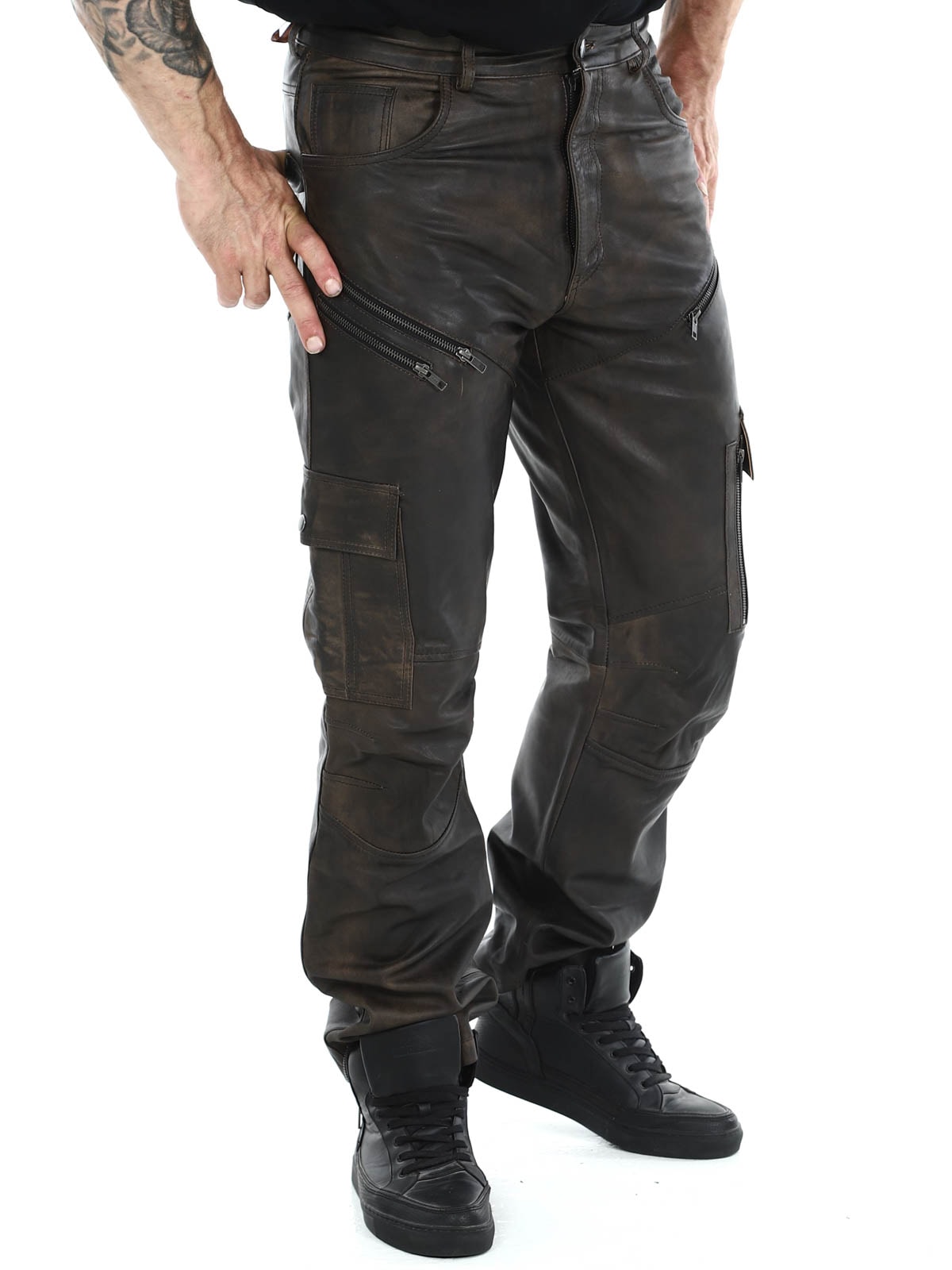 RD Salvatoro Leather Pants Brown-RD Premium Nitro Skinnbukse - Rød-RD Premium Nitro leather pants brown_2.jpg