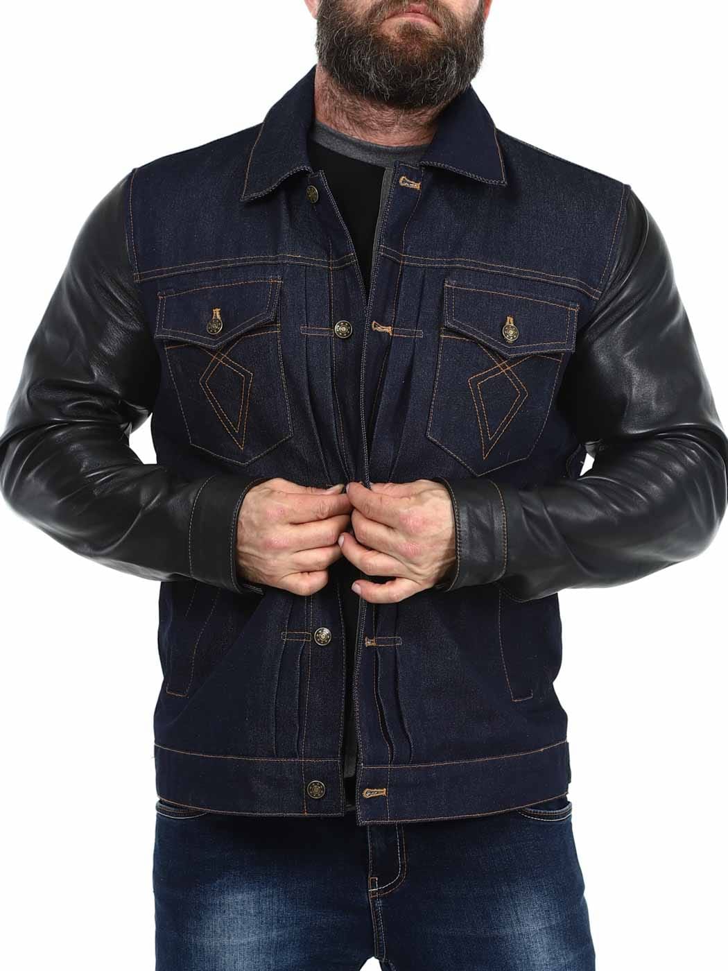 RD Throttle Denim Leather jakke_6.jpg